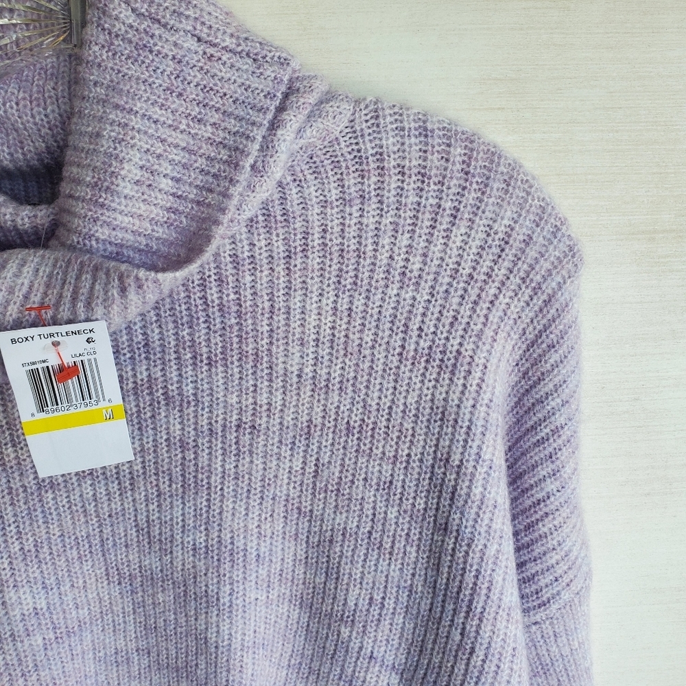 NWT Sun + Moon Boxy Turtleneck Sweater Purple - Picture 3 of 4